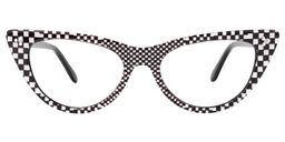 Chana Cat-Eye Black-White Glasses0