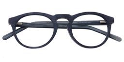 Adolf Round Dark Blue Glasses1