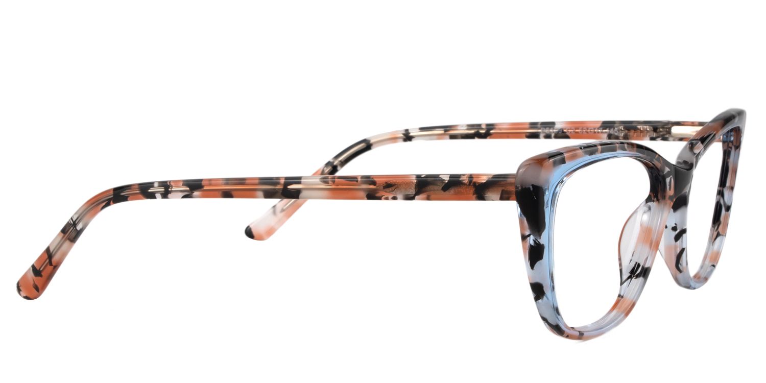 Rectangle Blue Clear Glasses | Zeelool Glasses4