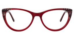 Tamara Cat Eye Dark Red Glasses0