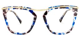 Yadiel Geometric Blue-Floral Glasses0