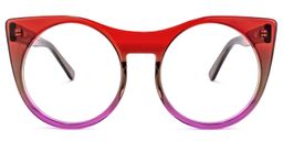 Zora Cateye Red-Purple Glasses0