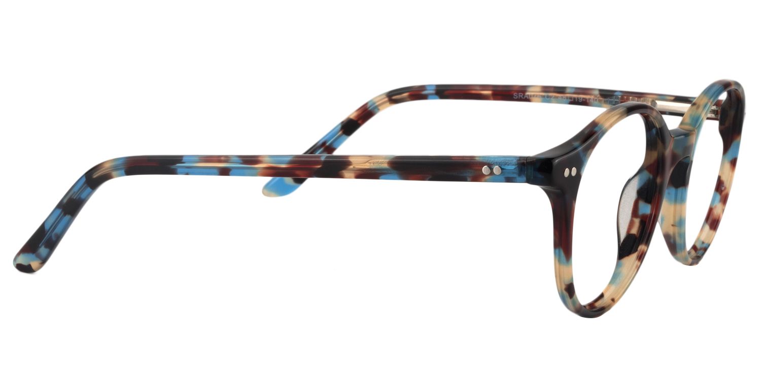 Round Blue Tortoise Glasses | Zeelool Glasses4