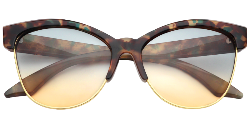 Cateye Green Floral Sunglasses | Zeelool Sunglasses Online1