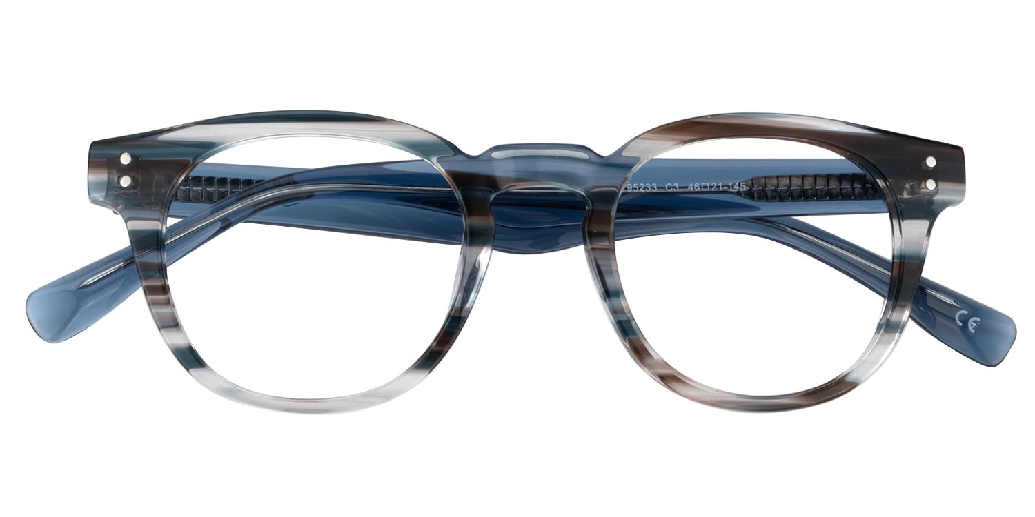 Round Brown Blue Glasses | Zeelool Glasses1