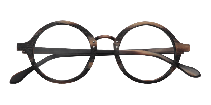 Round Burnt Umber Glasses | Zeelool Eyeglasses Online1