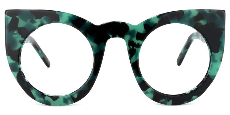 Ophelia Cateye Green-Floral Glasses