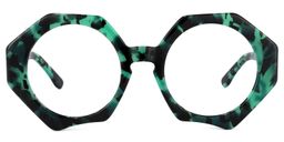 Hugh Geometric Green-Tortoise Glasses0