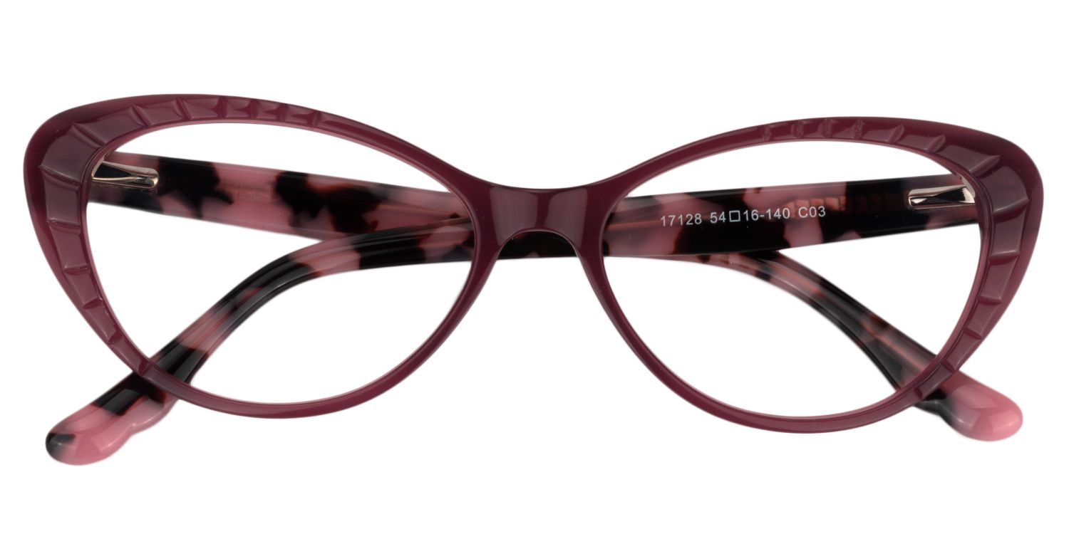 Cat eye Dark Red Glasses | Zeelool Glasses1