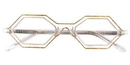 Caesar Geometric Yellow Glasses1