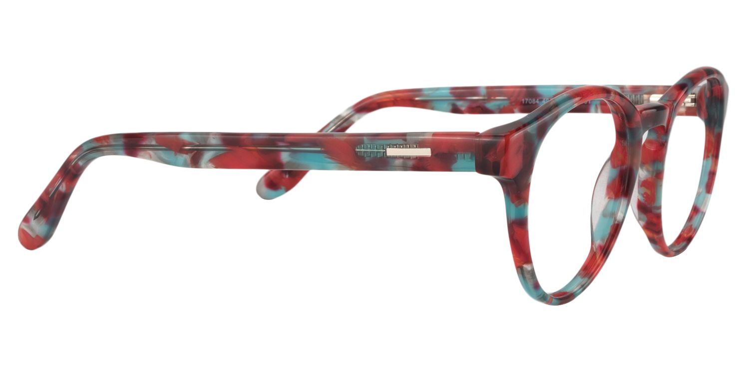 Round Red Floral Glasses | Zeelool Glasses4
