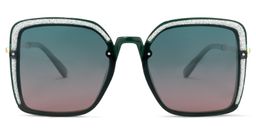 Georgie Square Dark-Green Sunglasses0