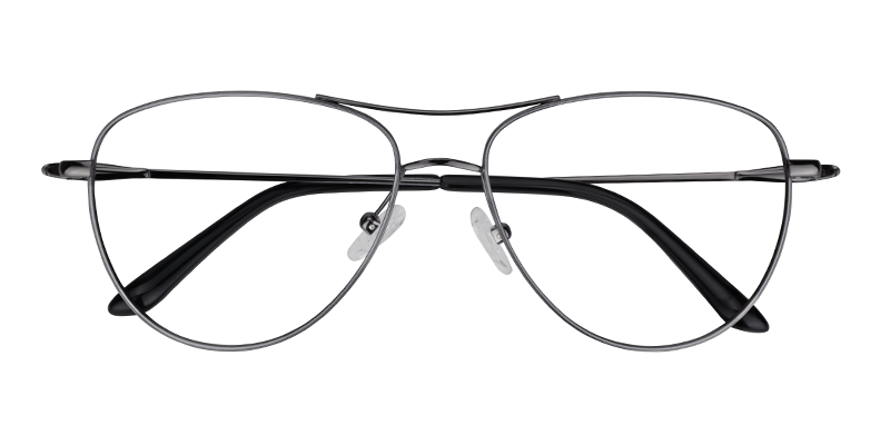 Aviator Gray Glasses | Zeelool Eyeglasses1