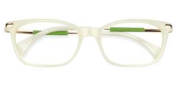 Cambria Rectangle Beige Glasses1