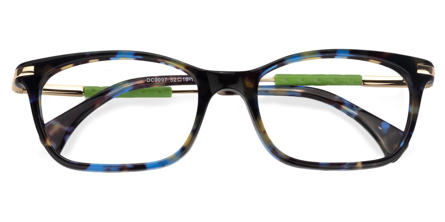 Rectangle Blue Tortoise Glasses | Zeelool Glasses1