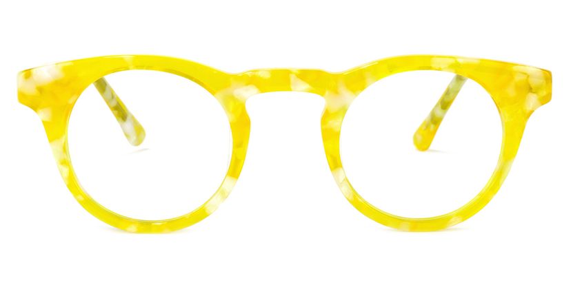 Abigail Round Yellow Glasses