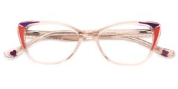 Candace Cat eye Beige Clear Glasses1