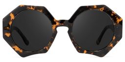 Hugh Geometric Tortoise-Gold Sunglasses0