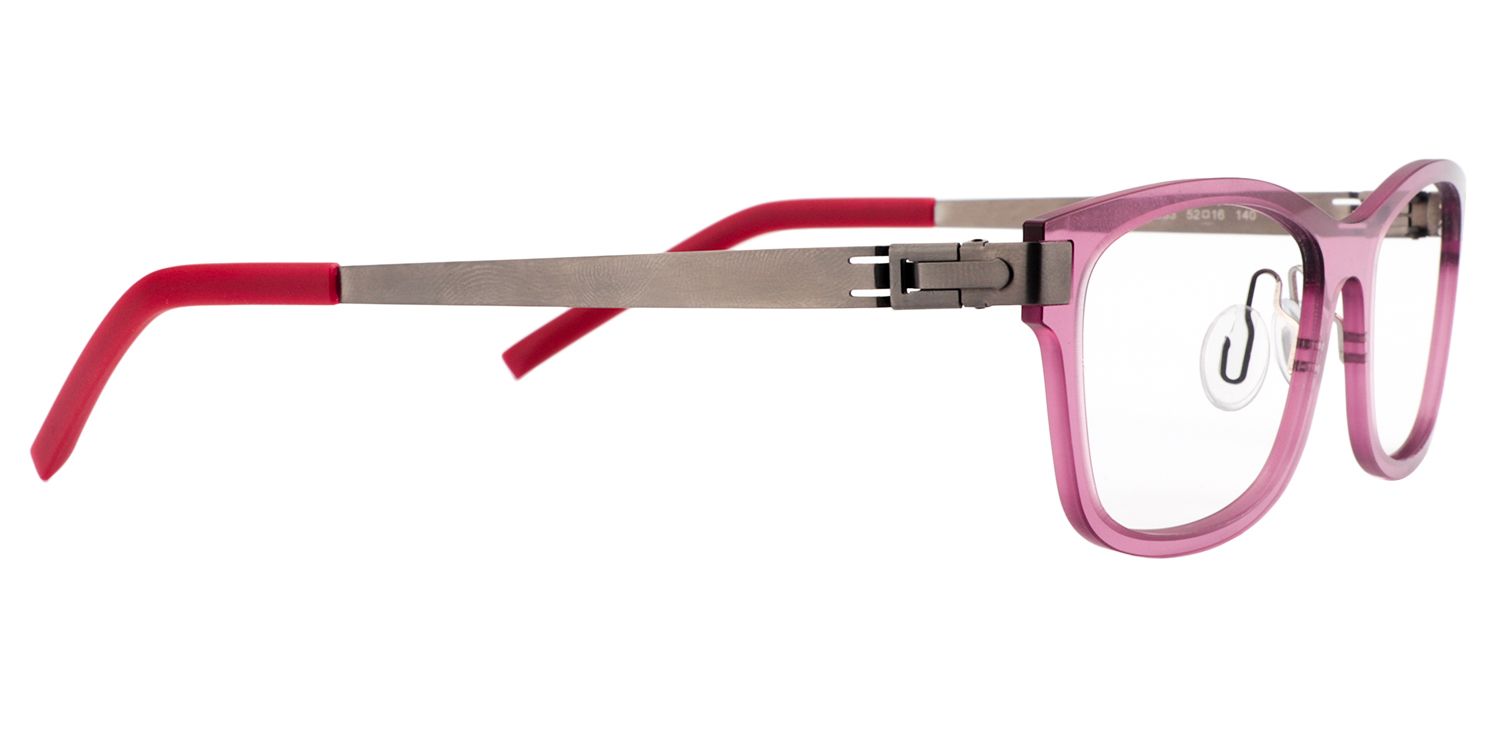 Rectangle Pink-Red Glasses | Zeelool Glasses2