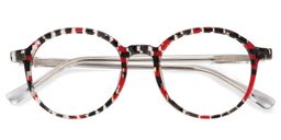 Carmine Round Black/Red Glasses1