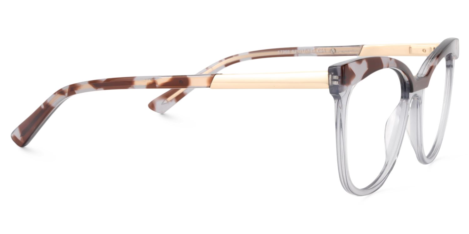 Browline Gray Glasses | Zeelool Glasses4