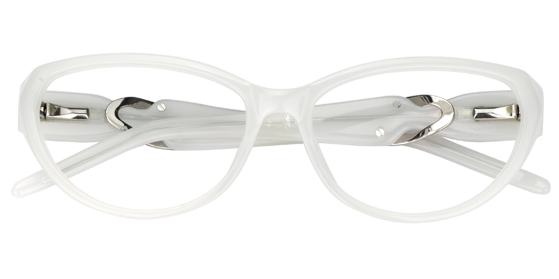 Cat Eye White Glasses1