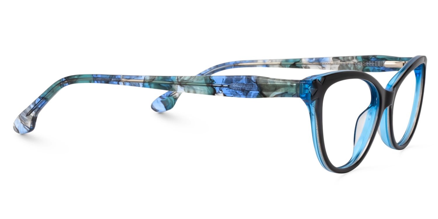 Cat Eye Dark Blue Glasses | Zeelool Glasses4