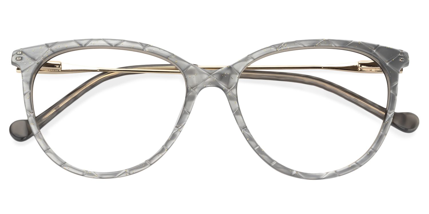 Round Silver-Gray Glasses | Zeelool Glasses1