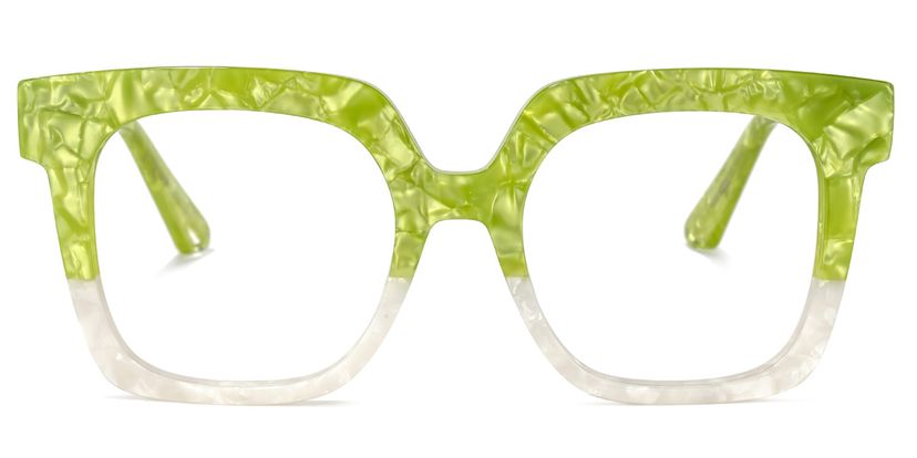 Dexter Square Green-White Glasses