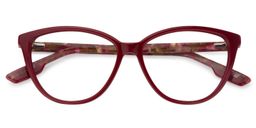 Chandra Cat Eye Dark Red Glasses1