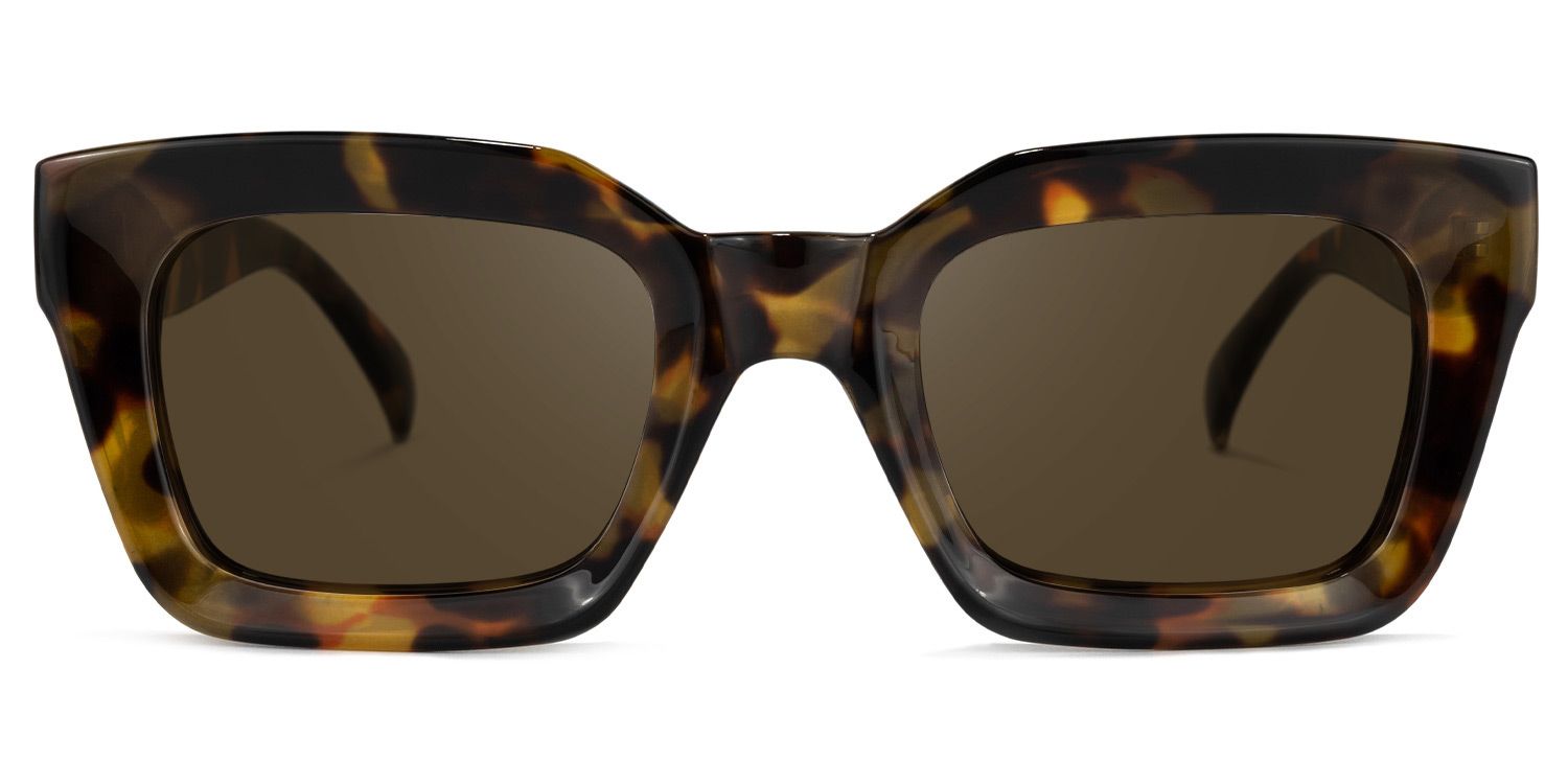 Nevaeh Plastic Tortoise Square Frame Sunglasses | ZEELOOL UK0