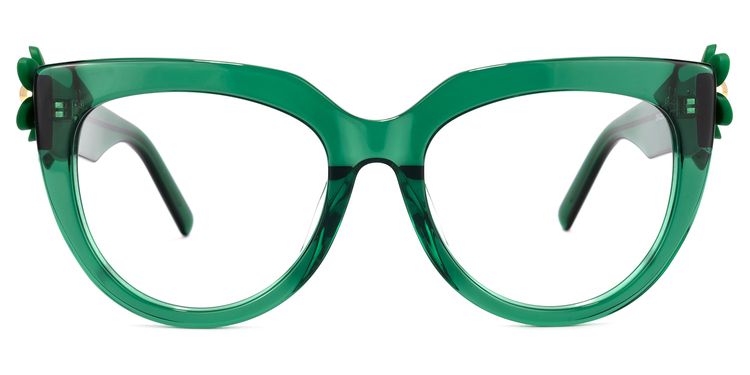 Miguel Cateye Dark-Green Glasses