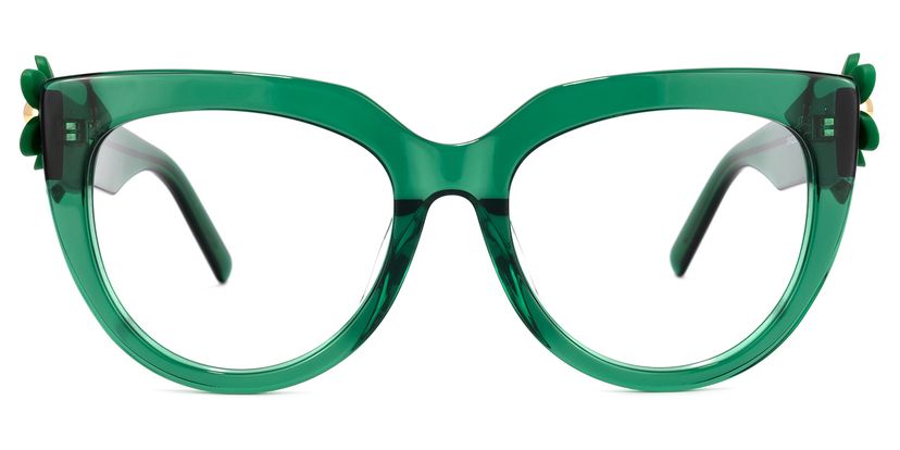 Miguel Cateye Dark-Green Glasses