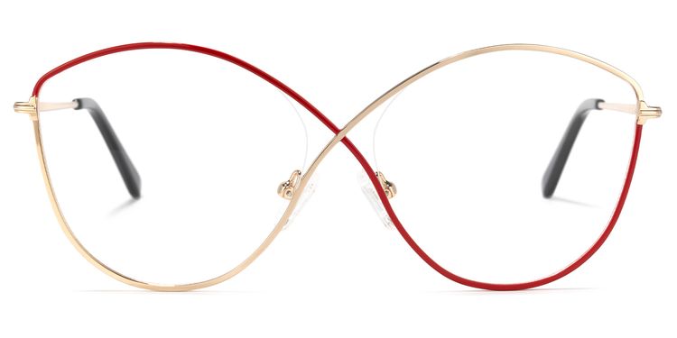 Garcia Geometric Red-Gold Glasses