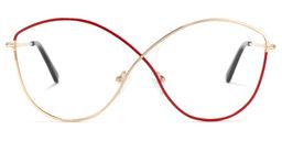 Garcia Geometric Red-Gold Glasses0