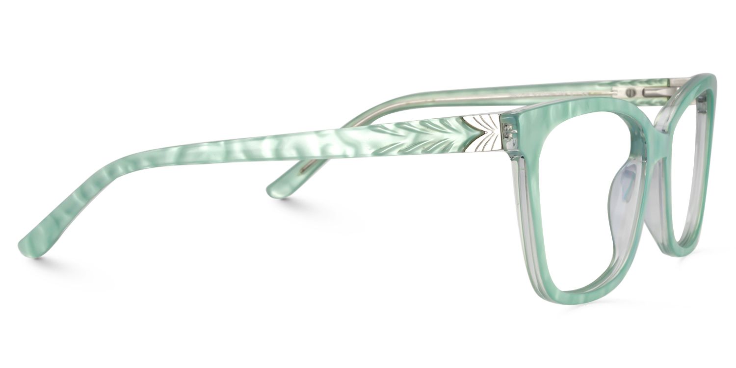 Rectangle Green Glasses | Zeelool Glasses4