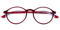 Chelsa Round Dark Red Glasses1