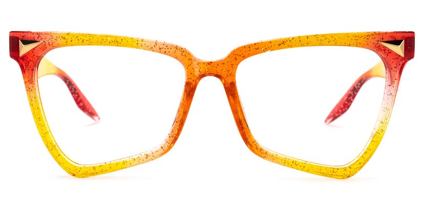 Cicely Geometrical Orange Eyeglasses