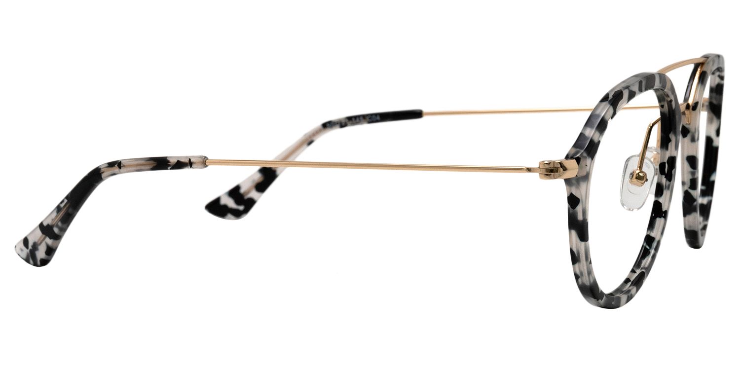 Aviator Black-White Glasses | Zeelool Glasses4