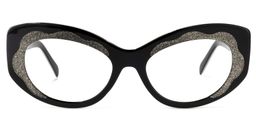 Toffee-Bites Cateye Black Glasses0