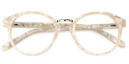 Chloe Round Beige Glasses1