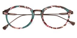 Anemone Round Green-Floral Glasses 1