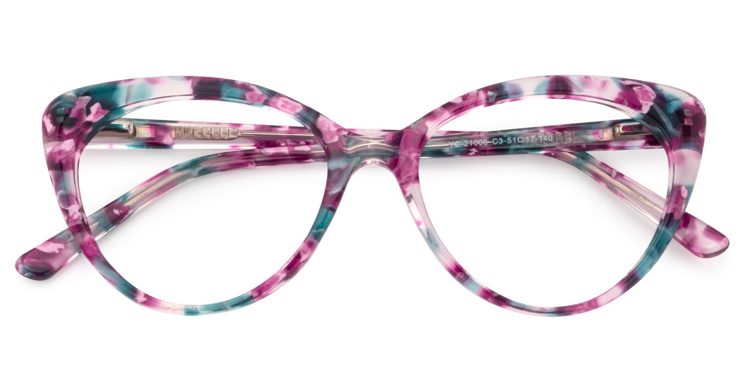 Cat Eye Purple Pattern Glasses | Zeelool Glasses1