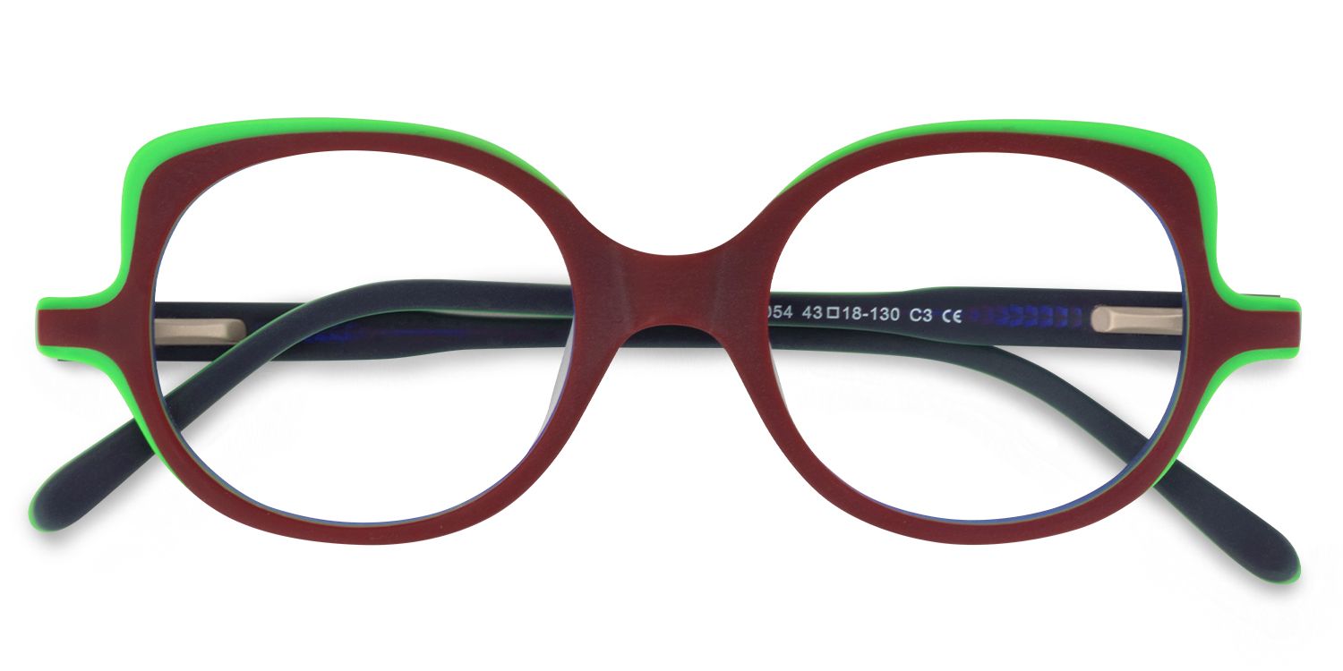 Round Dark-Red Glasses | Zeelool Glasses1