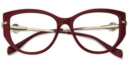Claudine Cat Eye Red Glasses1
