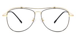 Terica Aviator Black-Gold Glasses0