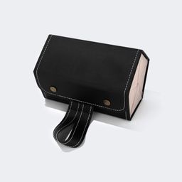 High-end Leather Hanging Black Eyeglasses Storage Box2
