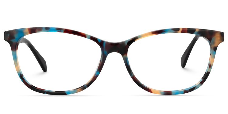 Derrick Rectangle Blue Tortoise Glasses