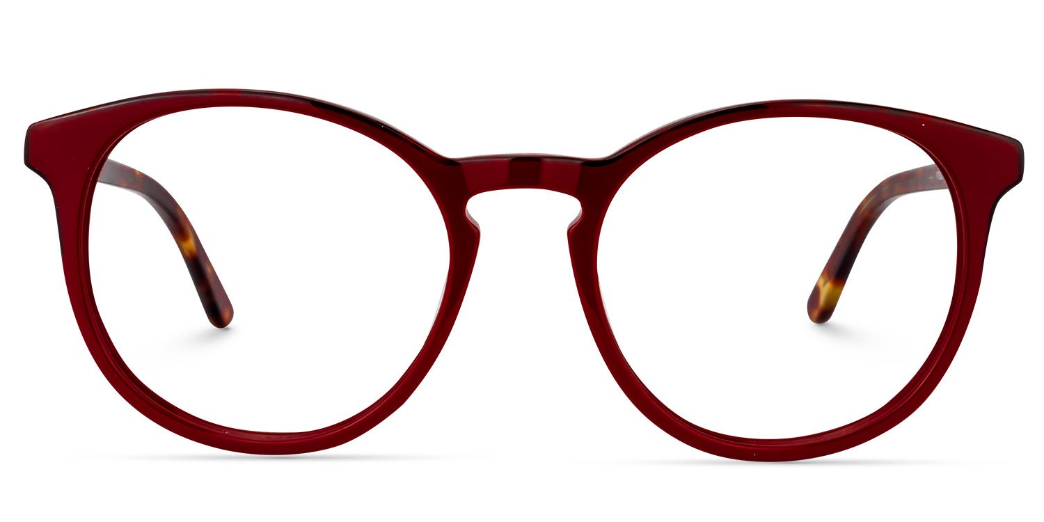 Round Dark Red Glasses | Zeelool Glasses0