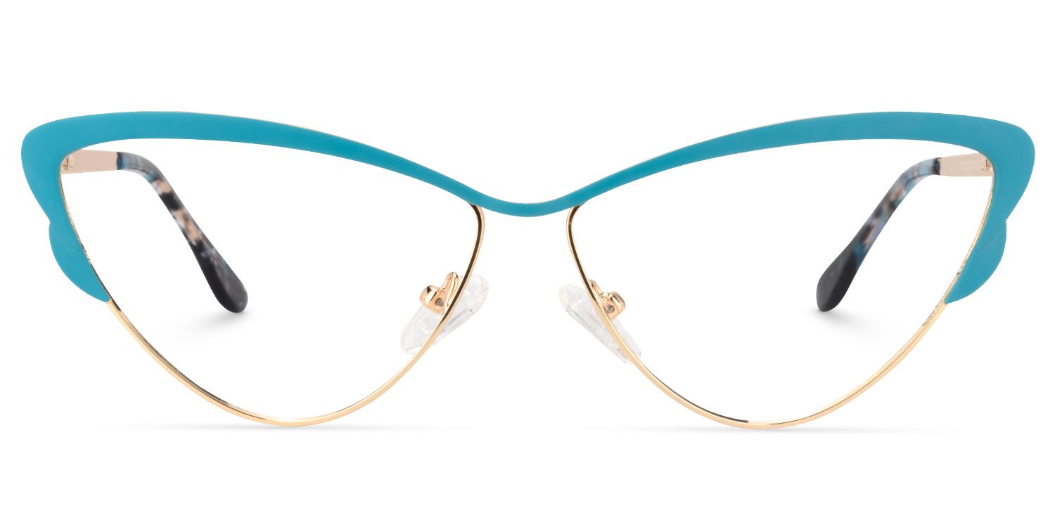 Cat Eye Peacock Blue Glasses | Zeelool Glasses0